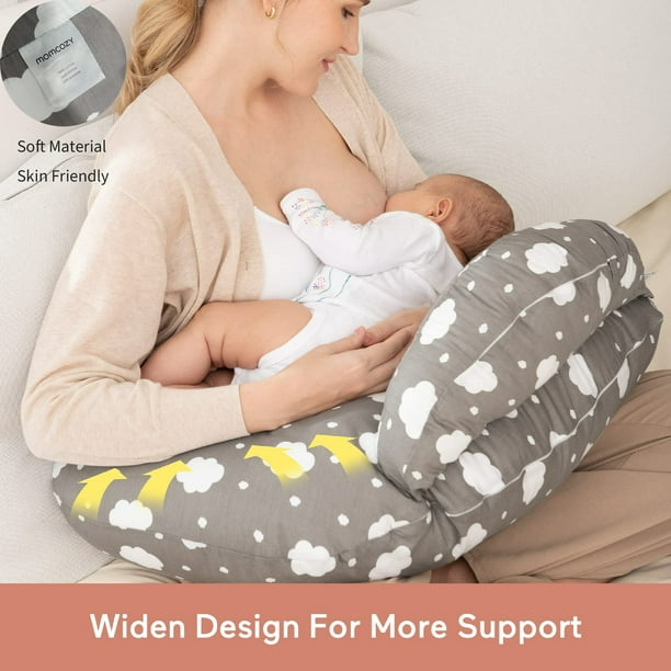 Momcozy Nursing Pillow for Breastfeeding, Original Plus Size Breastfeeding  Pillows for More Support for Mom and Baby, with Adjustable Waist Strap and