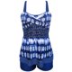 thumbnail image 5 of Trajes de baño Amzcrzy Tankini para mujer, trajes de baño, traje de baño con control de abdomen, traje de baño estampado para mujer, conjunto de bikini y pantalón de moda, azul, 3XL, 5 of 6