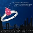thumbnail image 2 of Gem Stone King 10K White Gold Pink Zirconia Engagement Ring for Women | 0.81 Cttw | Pear Shape 8X5MM | Gemstone Birthstone | Size 6, 2 of 6