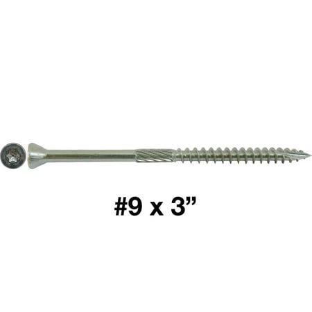 

Jake Sales Brand #9 x 3” Torx/Star Stainless Steel Trim Head Wood Screw ~93 Screws - ACQ Compatible - 1 Pound