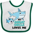 thumbnail image 3 of Inktastic My Great Uncle Loves Me with Cute Sharks Boys or Girls Baby Bib, 3 of 4