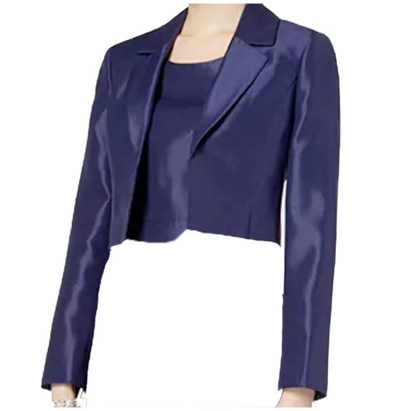 Le Suit Womens Shiny Kiss-Front Jacket