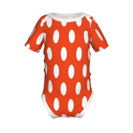 

Junzan Orange And White Polka Dot1 Print Short-Sleeve Baby Climbing Clothes Bodysuits for Infant One-Piece for Baby Boys & Girls Baby Clothes Baby Romper with Snap Closure-12 Months
