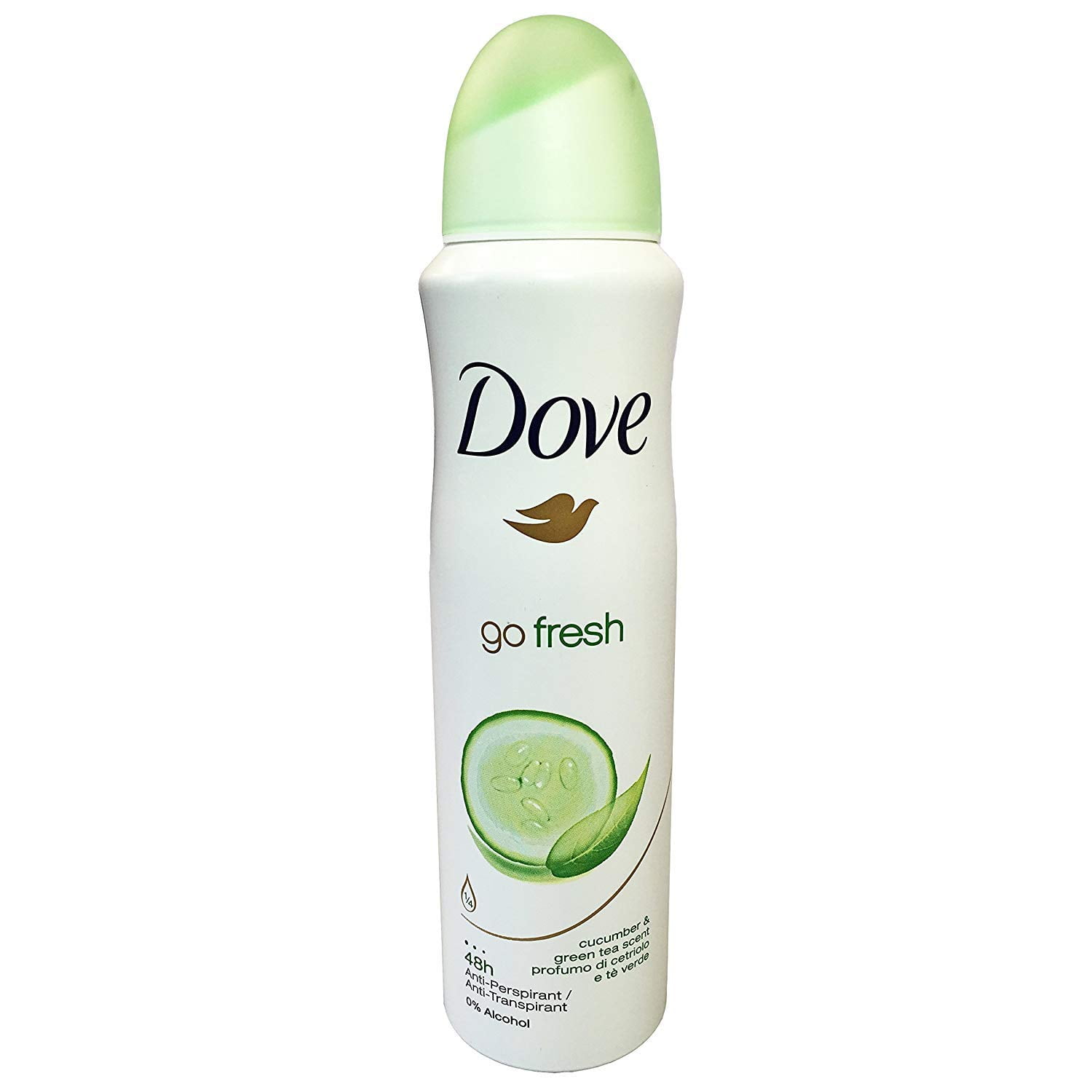 Pack Dove Go Fresh Cucumber Tea Antiperspirant Deodorant Spray, 150ml Each -