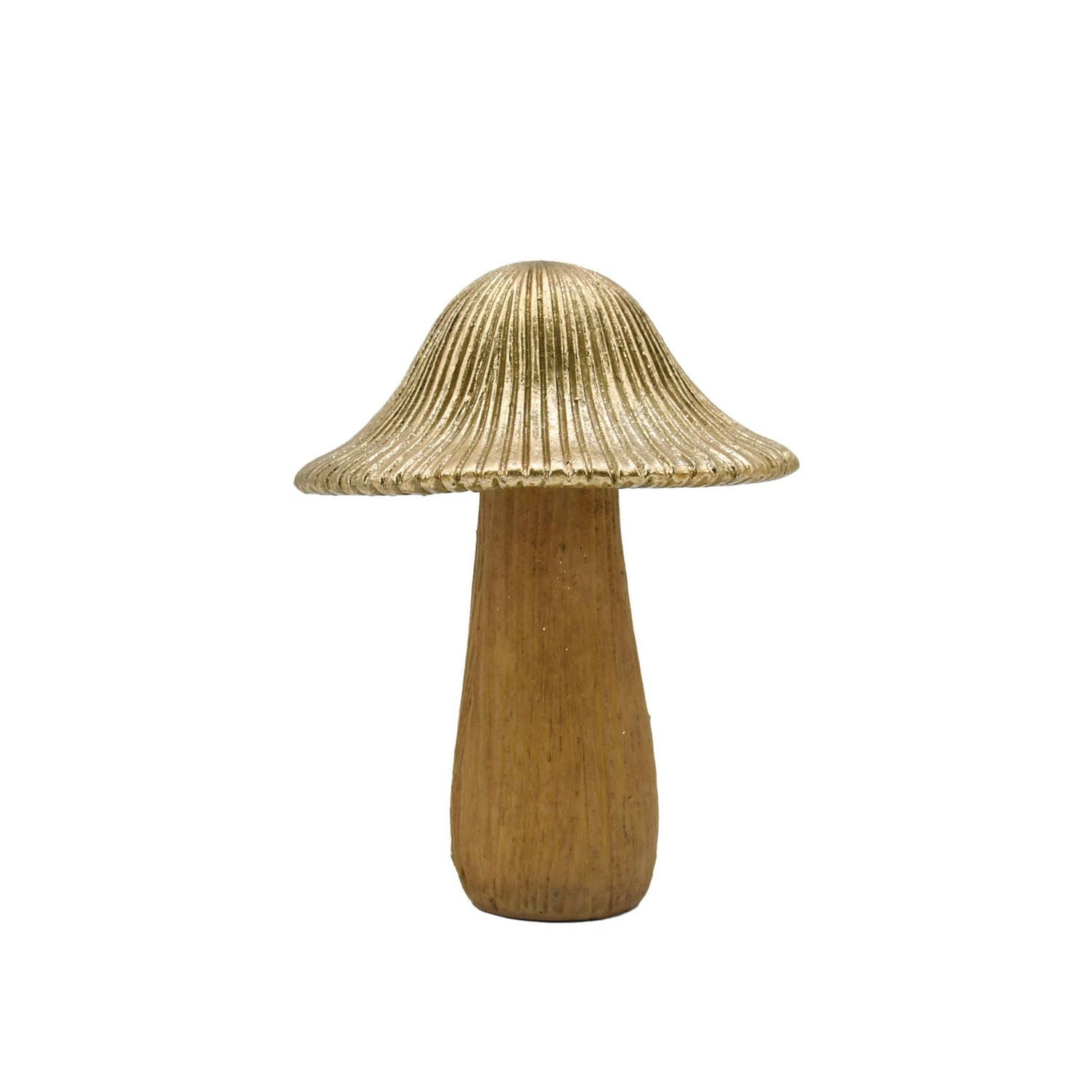 Holiday Time Frosted Elegance Medium Resin Mushroom, Gold