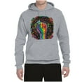 thumbnail image 2 of Wild Bobby The Power of Unity Colorful Fist Puff Print Fashion Unisex Hoodie Sweatshirt, Heather Grey, 3X-Large, 2 of 6