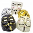thumbnail image 3 of Electroplating V Shape Vendetta Mask for Halloween Party Game Wear Color:yellow, 3 of 8