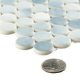 thumbnail image 5 of Pixie Wave Blue 3/4-in Penny Round Fabric Look Matte Glass Mosaic Wall and Floor Tile, 5 of 6