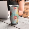 thumbnail image 4 of 20 Oz Pioneer Flower Coffee Tumbler Double Wall Insulated Stainless Steel Water Bottle | Metal Reusable Thermoses Flask with Cup Cap | Leak & Sweat Proof with Anti-Dust Lid, 4 of 7
