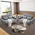 thumbnail image 5 of Soscana Set of 2 Small Loveseat 2-seater Sofa Couch Modern Love Seat with 2 Throw Pillows and Wooden Legs for Living Room Bedroom Apartment Office Small Space, 5 of 9