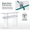 thumbnail image 6 of Narrow Glass Console Table with   Sofa Table Entryway Table Glass Writing Desk Small Computer Desk TV Table Buffet Table  Accent Table for Small Space (White  39.4), 6 of 11