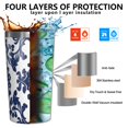 thumbnail image 3 of Blue and White Pioneer Flower 10oz Tumblers Stainless Steel Tumbler with Lid and Straw,Vacuum Insulated Double Wall Travel Tumbler Cups with Cleaning Brush for Coffee, Tea, 3 of 4
