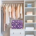 thumbnail image 6 of Purple Flower and Leaf Large Storage Bins with Linen Collapsible Lid Storage Box 16.7 x 12.6 x 11.8in, 6 of 7