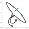 thumbnail image 2 of Sterling Silver Black-Rhodium Dyed Howlite Cross Adjust. Bracelet Made In China qg4635, 2 of 5