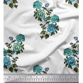 thumbnail image 1 of Soimoi Poly Georgette Fabric Leaves & Floral Block Print Fabric by The Yard 42 Inch Wide, 1 of 3