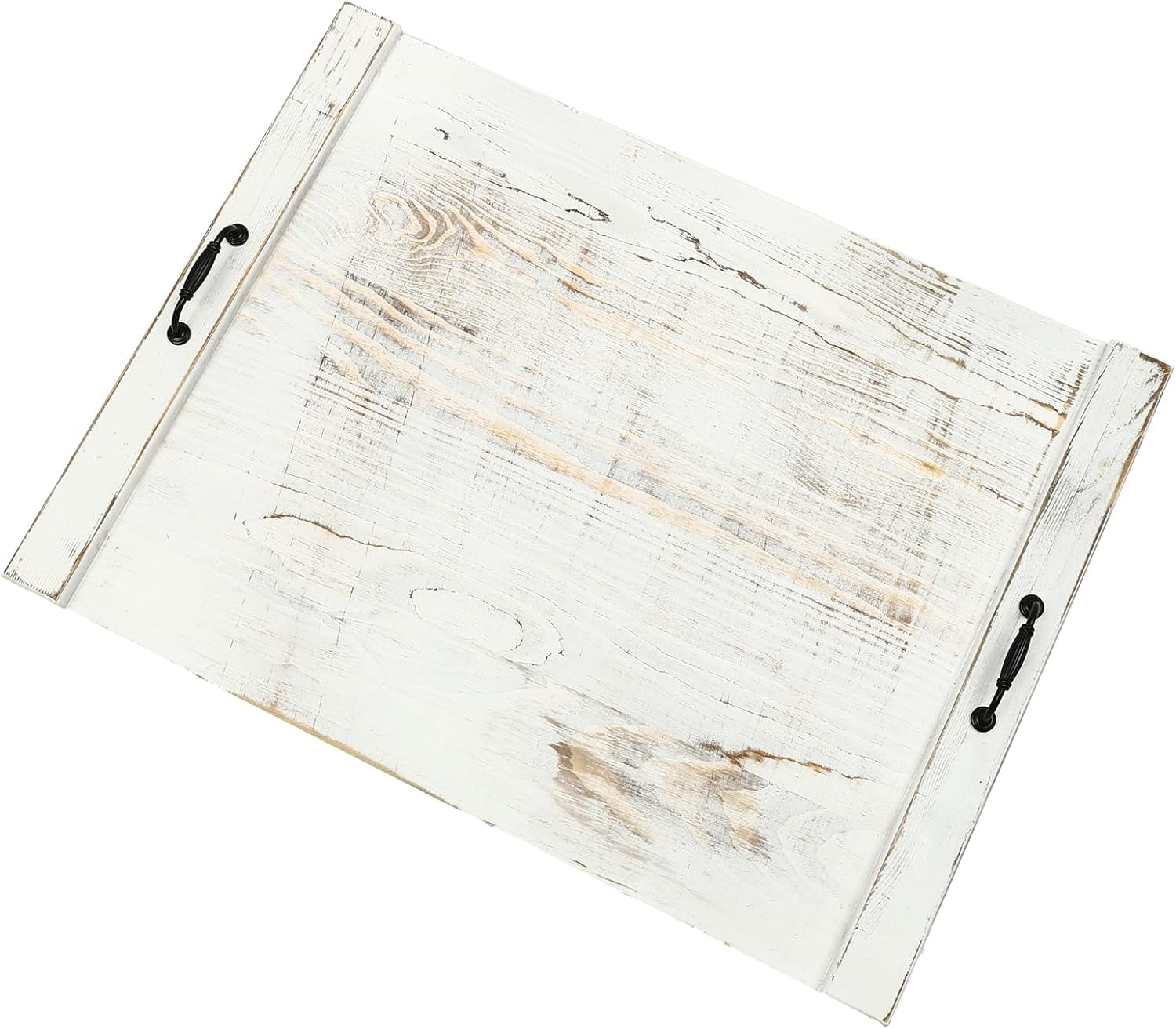 Board Stove Cover, Wooden Stove Top Covers for Electric Stove & Gas Burner with Handles, Stove Burner Covers Decorative Tray for Kitchen (White, 21.65''x30.3'')