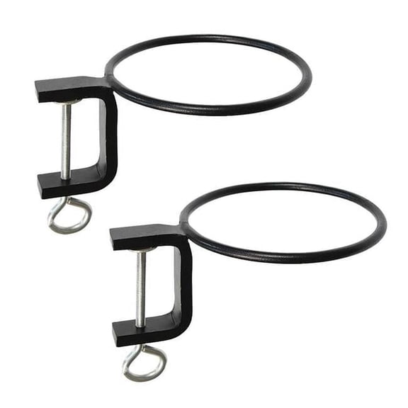 ACHLA Designs SFR-06C-2 6 in. Clamp-on Flower Pot Ring, Black - Pack of 2