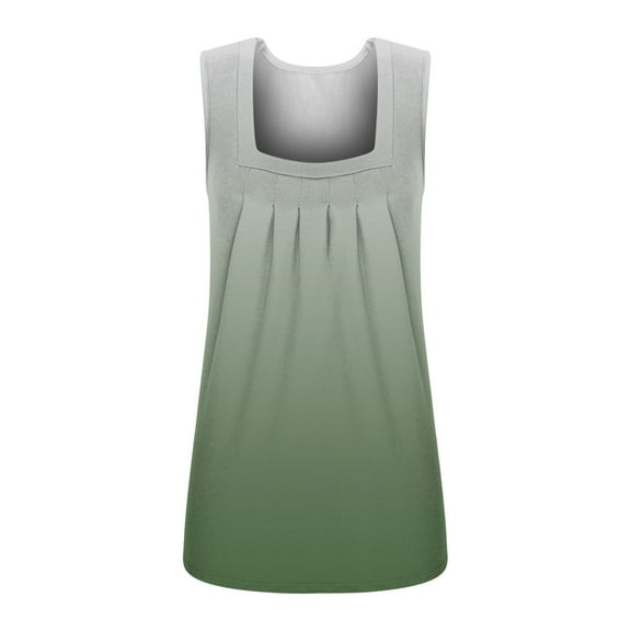 Lindreshi Tank Tops for Women Women's Fashion Solid Color Square-neck Comfortable Loose T-shirt Sleeveless Blouse Casual Tops