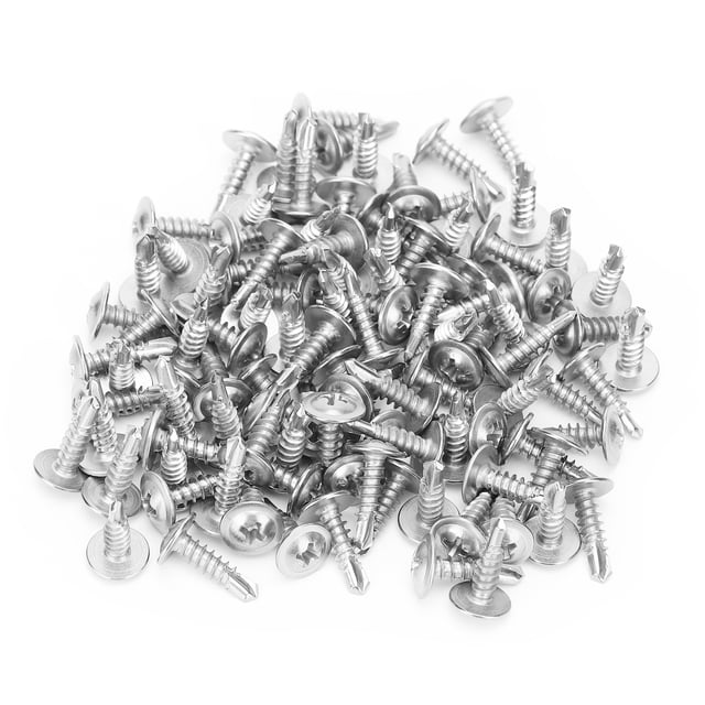 410 Tête de Laveuse en Acier Inoxydable à Encastrement Croisé, Vis Auto-Perçantes, M4.2x16mm, 500 Pcs par Sac - Haute Résistance à la Rouille et à la Corrosion, Filetages Profonds, Lame Tranchante pour Fer HV300