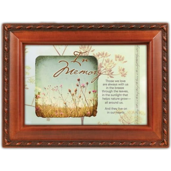In Memory Cottage Garden Inspirational Woodgrain Traditional Music Box Plays How Great Thou Art
