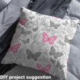 thumbnail image 2 of Homewish Chic Butterfly Flower Fabric by the Yard 3 Yard,Wild Animal Sewing Fabric,Pink Gray White Room Decor Fabric by the Yard For Girls Kids,Breathable Home Decor, 2 of 6