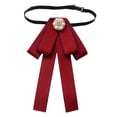 thumbnail image 5 of Milageto Pre Tied Bowtie for Ladies Girls Dress Accessory Solid Color Lightweight for Shirts, suits Multipurpose 7.4x4.3inch Graceful Red w Blue Edge, 5 of 8
