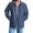 Dark Blue, variant on Stand Collar Women's Long Jacket Wind Resistant Button Front Hooded Coat for Outdoor