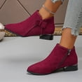 thumbnail image 7 of Mostsola Chelsea Ankle Boots for Women Fashion Bowknot Fall Dress Booties Low Heel Zipper Short Boot, 7 of 7