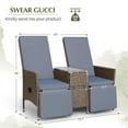 thumbnail image 7 of Devoko Rattan Outdoor PE Wicker Adjustable Backrest Loveseat Recliner, Light Grey, 7 of 7