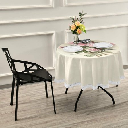 Round Table Cloths For Home Kitchen Restaurat Decor Vintage Shabby Chic Pink Rose Fl Tablecloth Washable Tablecover Indoor Outdoor Kithchen Party Picnic Canada Fl Tablecloth Washable Tablecover, Shabby Chic Round Tablecloth