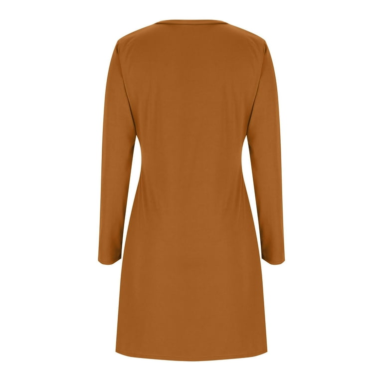 Kaemgyyd Sweatshirt Dress for Women Casual Loose Long Sleeve Crew Neck Mini  Dress Fall Fashion Side Slit Short Dress - Walmart.com