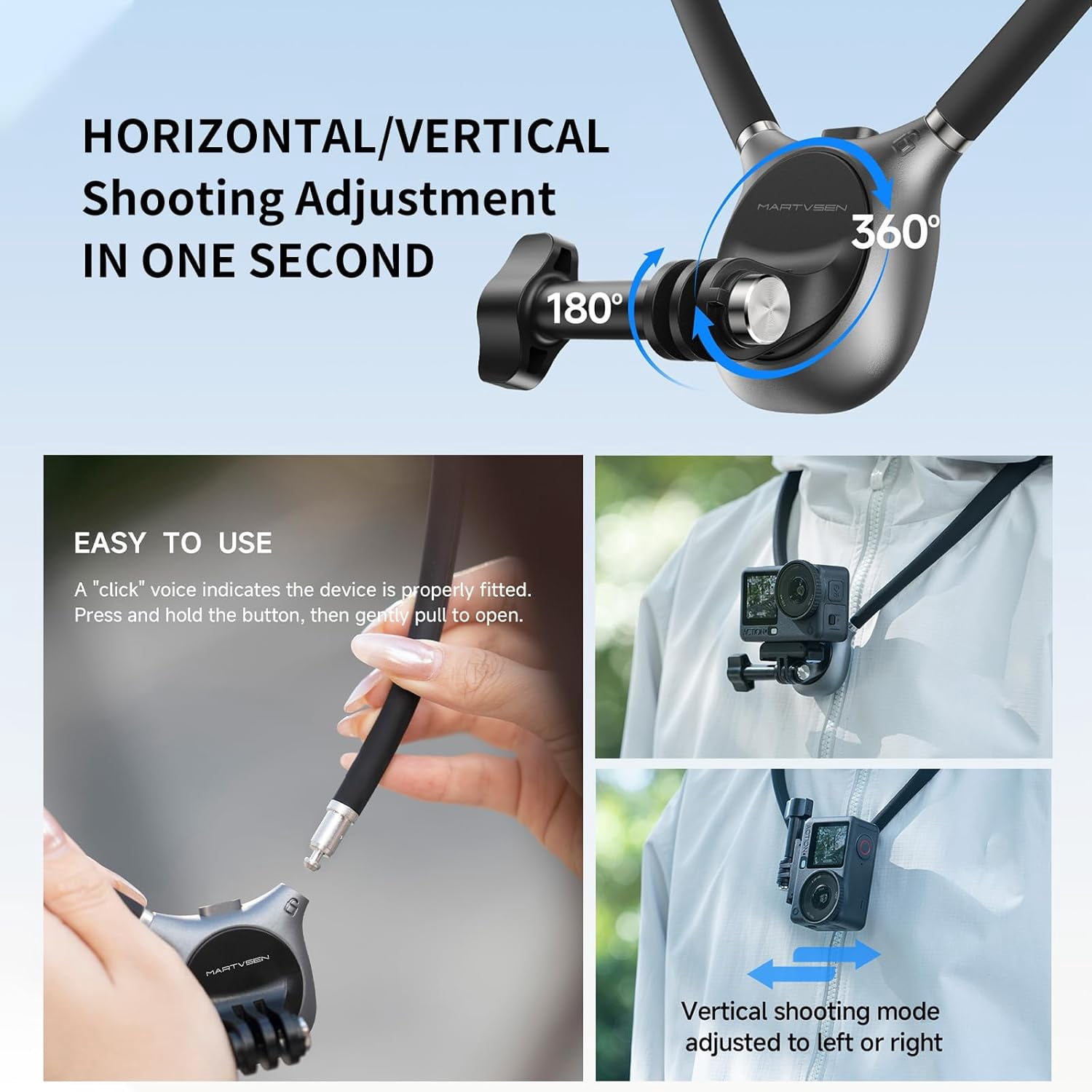 Magnetic Neck Phone Holder for Video Recording POV Phone Camera POV Chest Mount for Gopro DJI Osmo, Pocket 3 Neck Mount,Ideal for Vlogging, Live Streaming, Cooking, Sports
