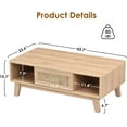 thumbnail image 2 of STARY Coffee Table, Mid Century Living Room Tables with Storage, Modern Square with Rattan Drawer, Wooden Living Room Table with Solid Wood Leg, 2 of 6