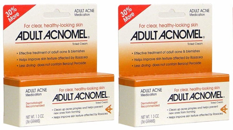 2 Pack Adult Acnomel Tinted Cream Acne Medication 1.30 Oz 36 G
