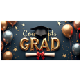 thumbnail image 2 of Graduation Banner Congrats Grad Background Celebration Party Backdrop Red Blue Balloons Graduation Cap Decorations School Event Photography Props, 2 of 4
