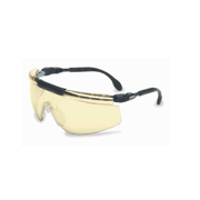 Uvex S0400 FitLogic Safety Eyewear, Black and Silver Frame, Clear Ultra-Dura Hardcoat Lens