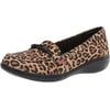 Clarks 26147352: Women's Ashland Ballot Tan Leopard Suede Loafer (10 B(M) US Women)