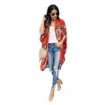thumbnail image 4 of Floral Printing Women Open Front Irregular Casual Chiffon Cardigan Tops, 4 of 4