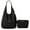 Black, variant on Montana West Slouchy Hobo Bags for Women 2PCS Tassels Handbags Shoulder Bag Set with Comestic Bag, Black