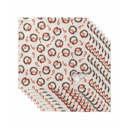 

Red Christmas Cloth Napkins Set of 8 Santa Candy Snowflake Xmas Washable Reusable Dinner Cocktail Napkin for Kitchen Party Wedding Banquet Holiday Baby Shower Table Decor