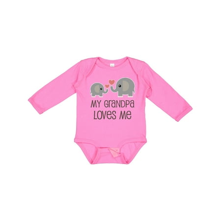 

Inktastic My Grandpa Loves Me Gift Baby Boy or Baby Girl Long Sleeve Bodysuit