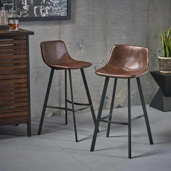 Noble House Indoor River Street Designs Baker Brown Barstools