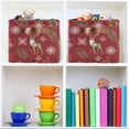thumbnail image 6 of GZHJMY 2 Pack Foldable Rectangular Storage Baskets,Fabric Shelves Storage Bins with Leather Handles for Organizing Closet Clothes, Toys, Towels, Bedroom, Bathroom, Nursery, Office, Christmas Deer, 6 of 7