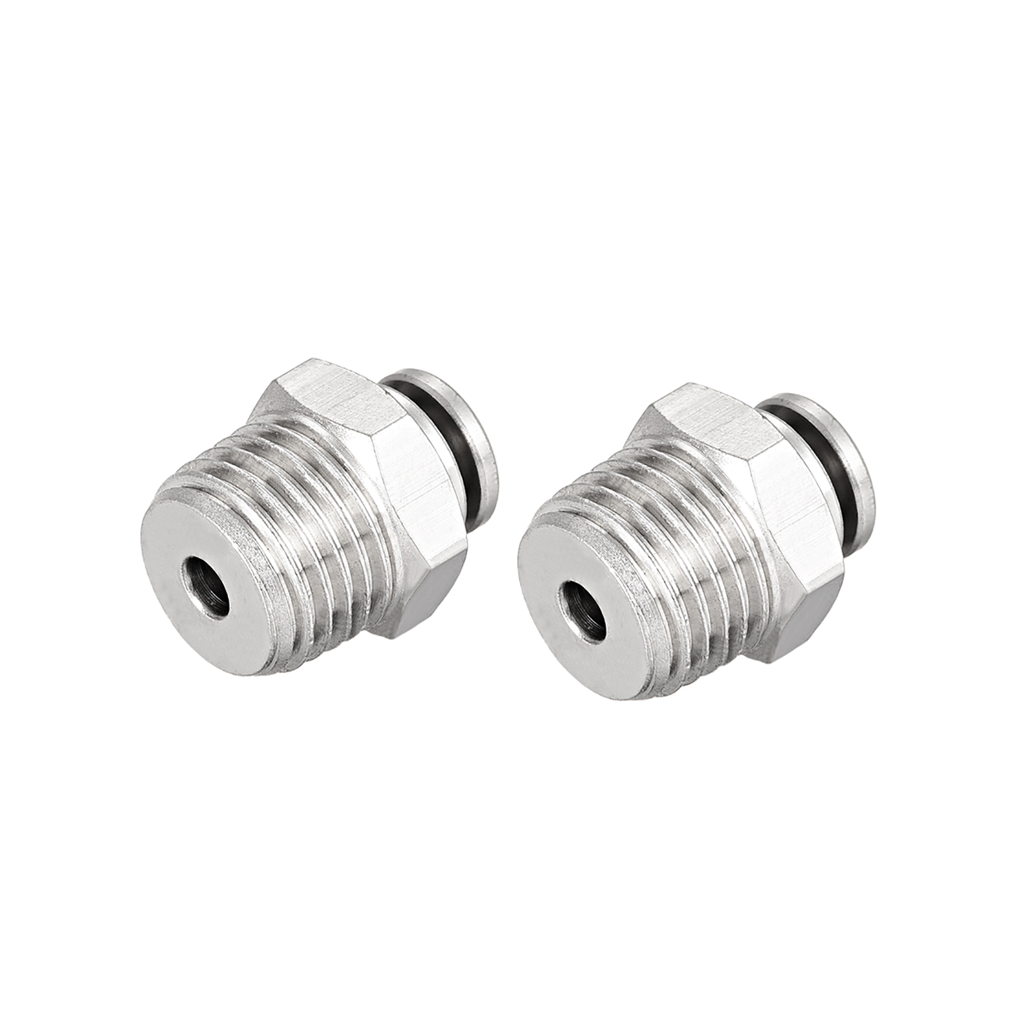 4mm Tube to 1/4 NPT Push Lock Fittings, Full Brass Nickel Plated Air