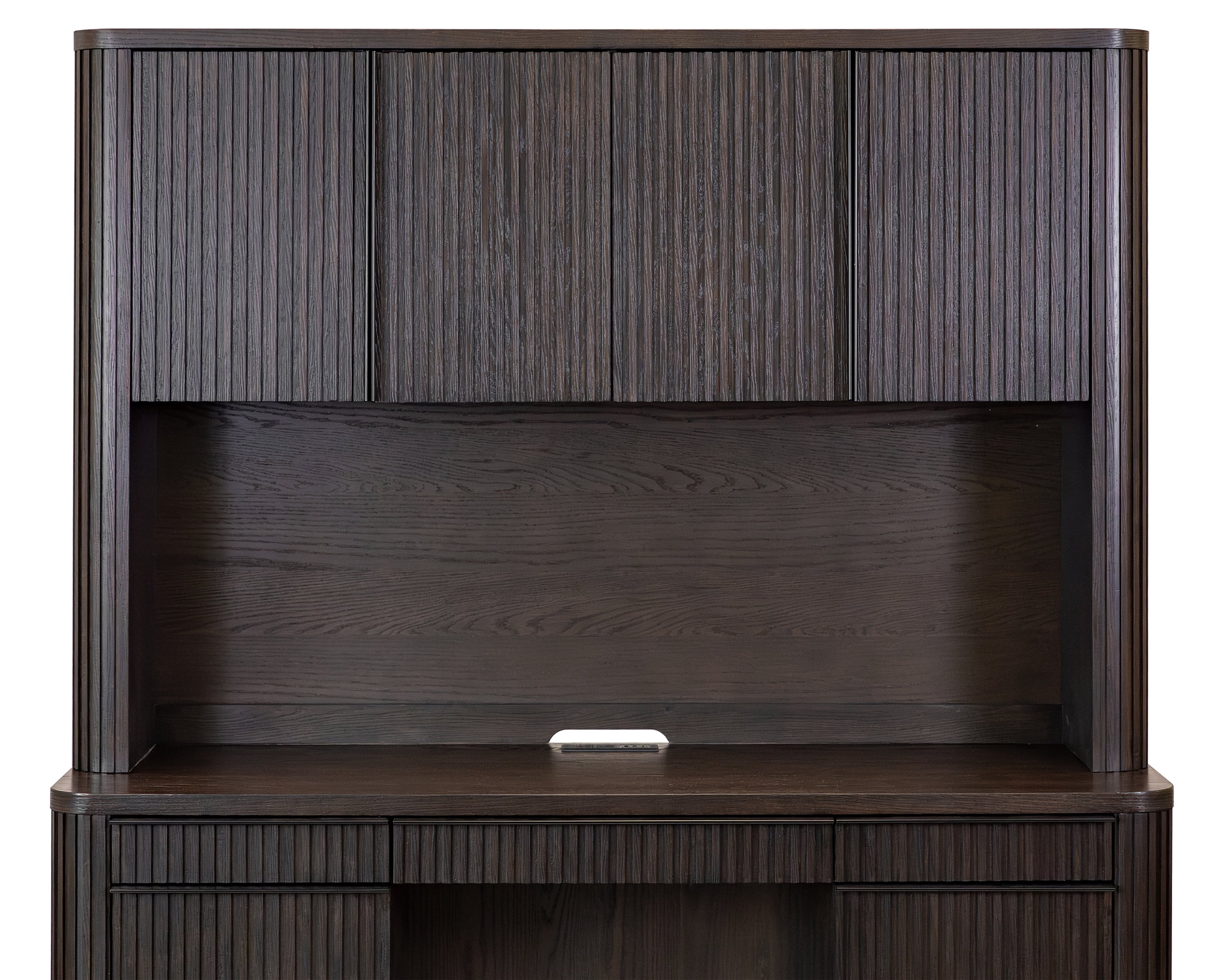 Executive Credenza and Hutch Office Desk Fully Assembled Dark Chocolate