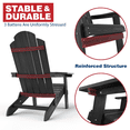 thumbnail image 3 of Folding Adirondack Chair Plastic Weather Resistant, Outdoor Chair, Patio Chairs, Lawn Chair, Patio Seating（Set of 2）, 3 of 6
