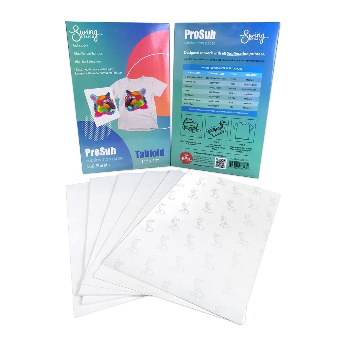 ProSub Premium Sublimation Heat Transfer Paper 11" x 17" - 150 Sheets