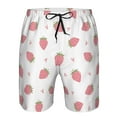 thumbnail image 3 of Goofa Hand Drawn Strawberry Printed Mens Swim Trunks Summer Quick Dry Short Beach Swimwear Bathing Suits-Large, 3 of 9
