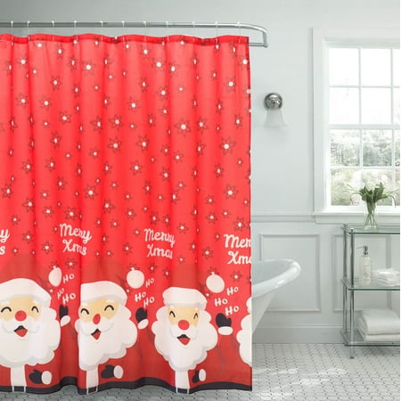 Santa Border Christmas Shower Curtain Walmart Com