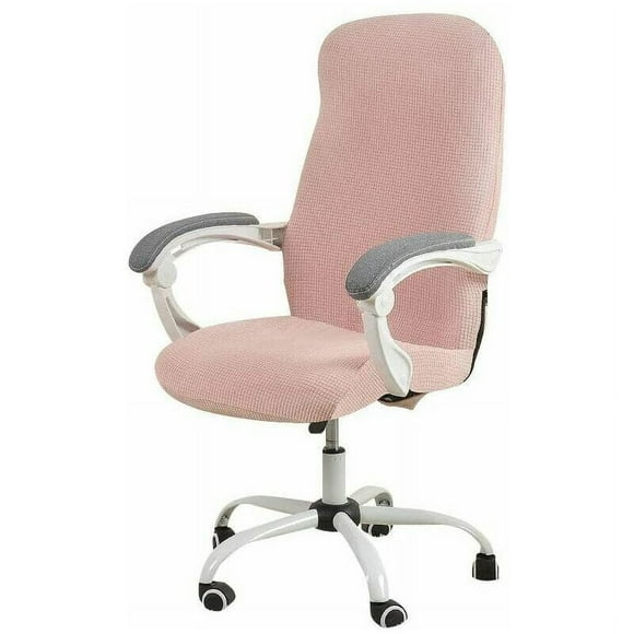 Waterproof Office Chair Cover Pink Stretch Jacquard Computer Chair Cover Armchair Size M